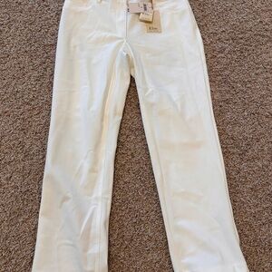 Elie Tahari Cream Slim Crop Knit Pants